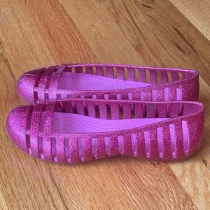 Girls Pink Adrina Crocs Size J1